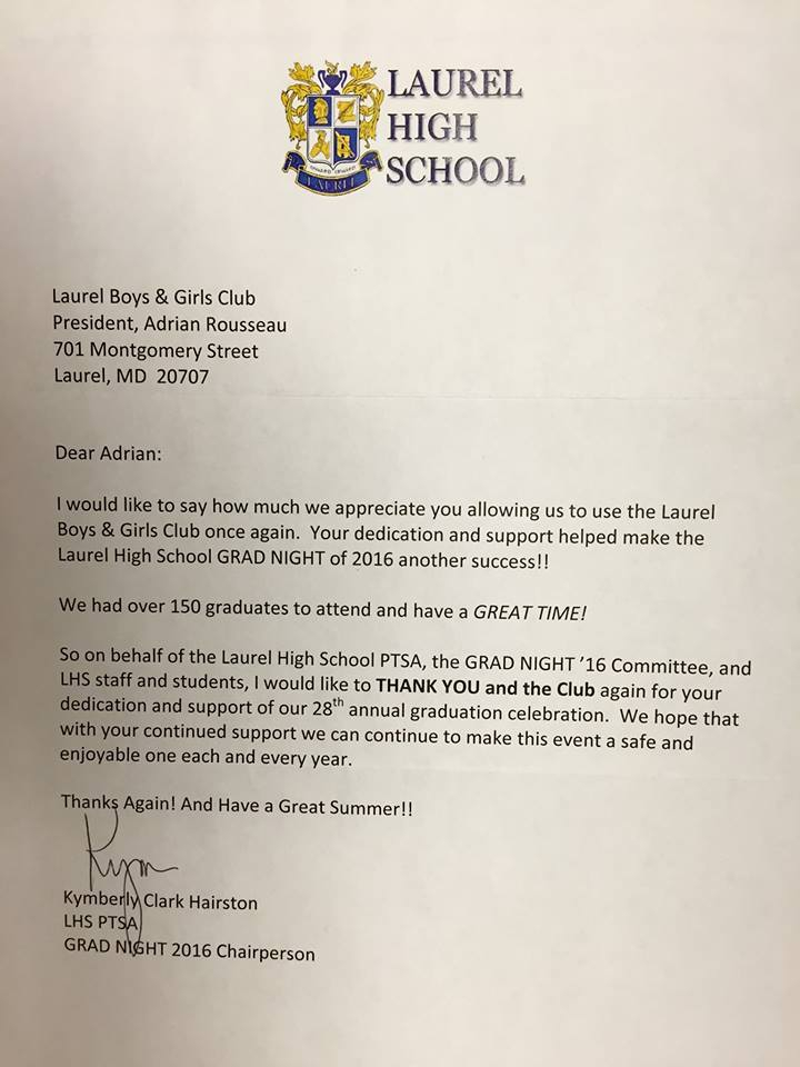 Community service letter